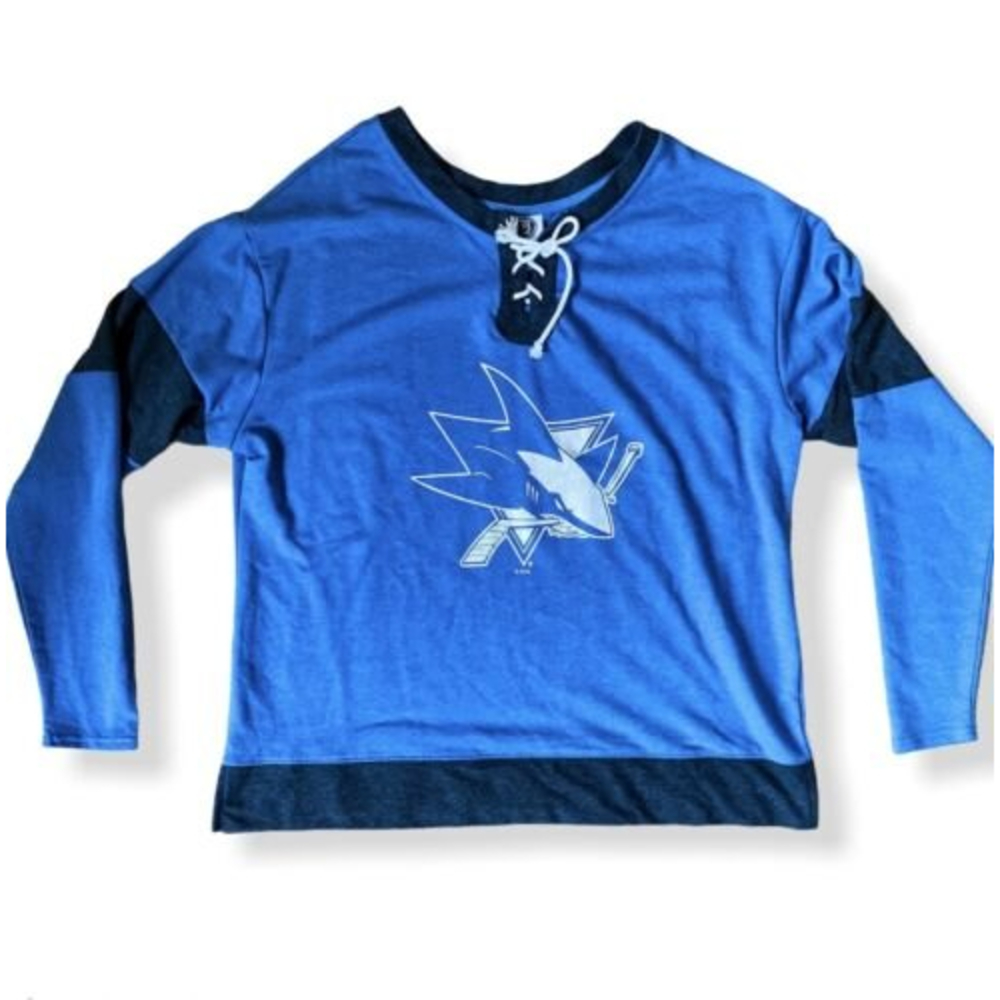 NHL San Jose Sharks Womens XL Extra Large Hockey Lace Up Sweatshirt